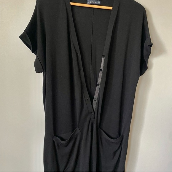 Zara Black Knit Onesie Jumpsuit, Sz M - Picture 7 of 8
